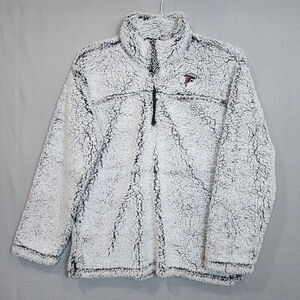 NFL Women's Gray Atlanta Falcons Sherpa‎ Quarter-Zip Pullover Jacket Size M